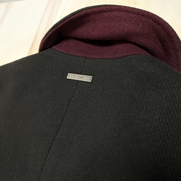 NWT - Vince Camuto Wing-Collar Double-Breasted‎ Coat Black Size M Women's NEW - Picture 4 of 12